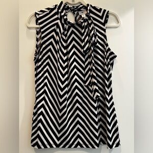 Chevron Striped Sleeveless Blouse Worthington sz Med